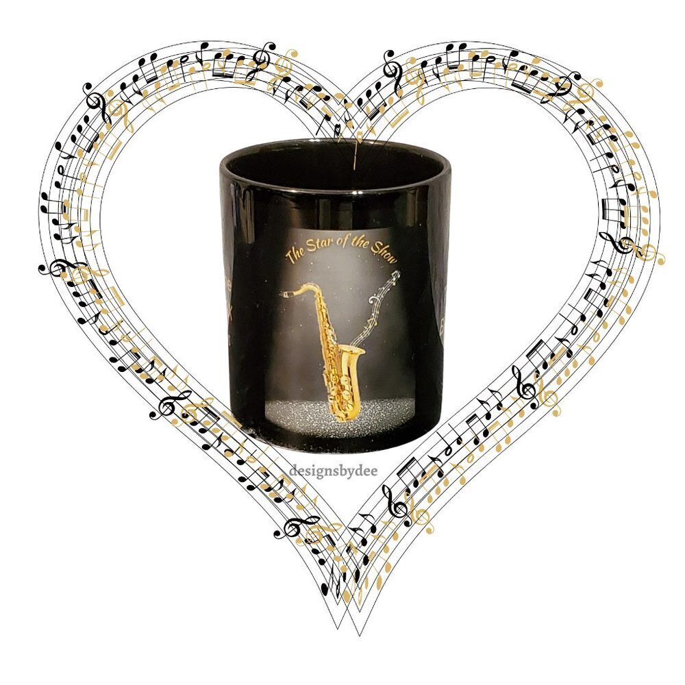 The Saxophone-Star of the Show-Gusseted Cotton Canvas Tote, Coffee Mug Combo - Picture 6 of 11